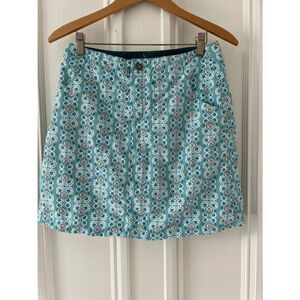 Women’s isis turquoise orange white patterned mini skirt 2